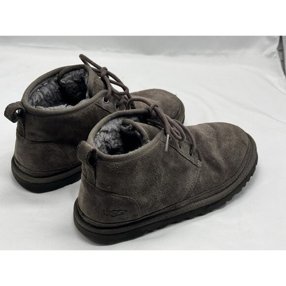 UGG NEUMEL CHARCOAL Grey Women’s Suede Low Chukka Boots Laces Size 6 - Picture 5 of 10